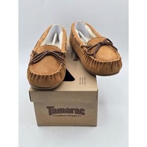 Tamarac Camper Tan Cowhide Women's Sz 6 M‎ Moccasin Comfort Slippers Shoes